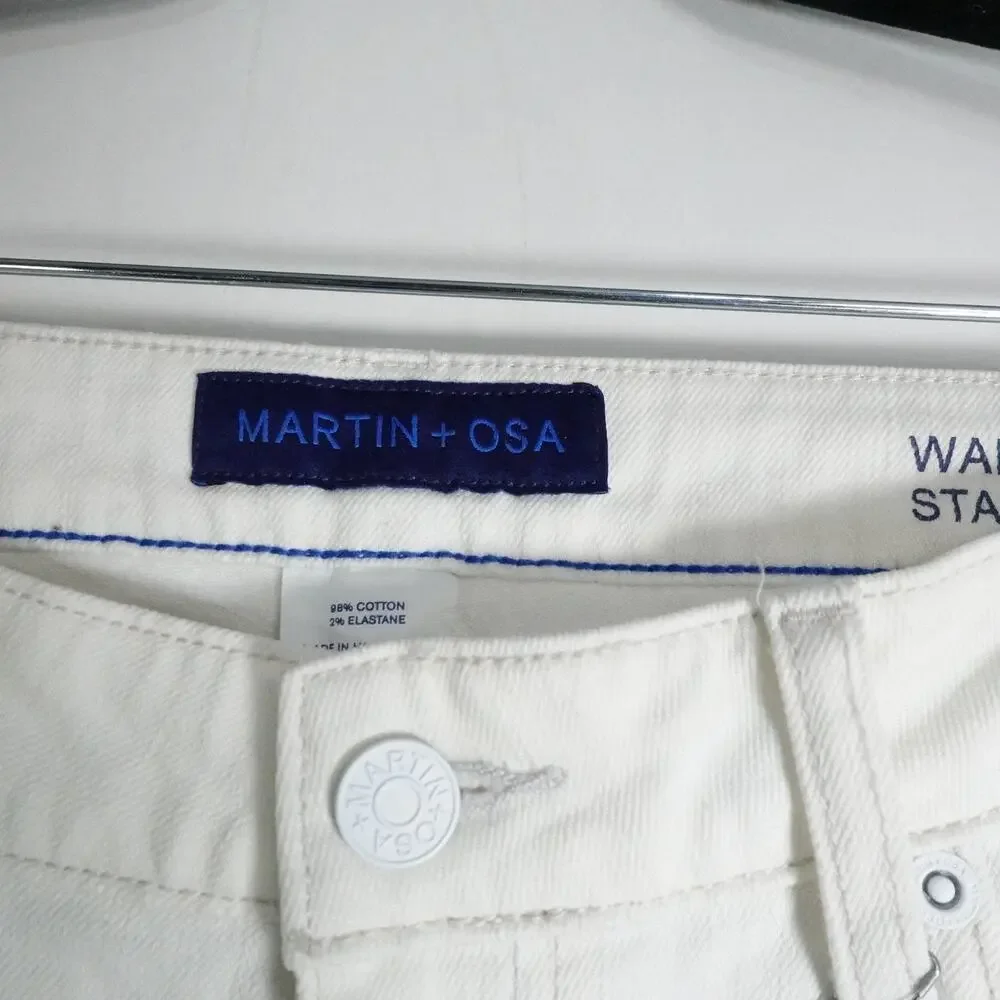 New Martin + Osa Slim Skinny Jeans Size 29 Salt Wash White Denim Stretch 29x31 - Picture 5 of 13